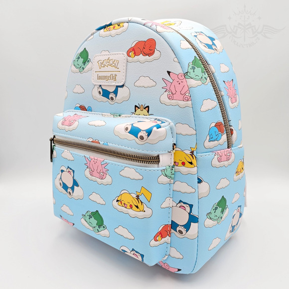 Loungefly Pokemon Snorlax Pikachu Squirtle Sleeping Characters Mini Backpack Bag - Picture 3 of 12